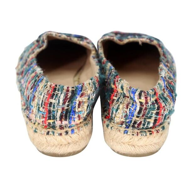 Chanel Espadrille 36 Tweed Canvas Leather Cap-toe Flats CC-0916N-0001 - Picture 9 of 11